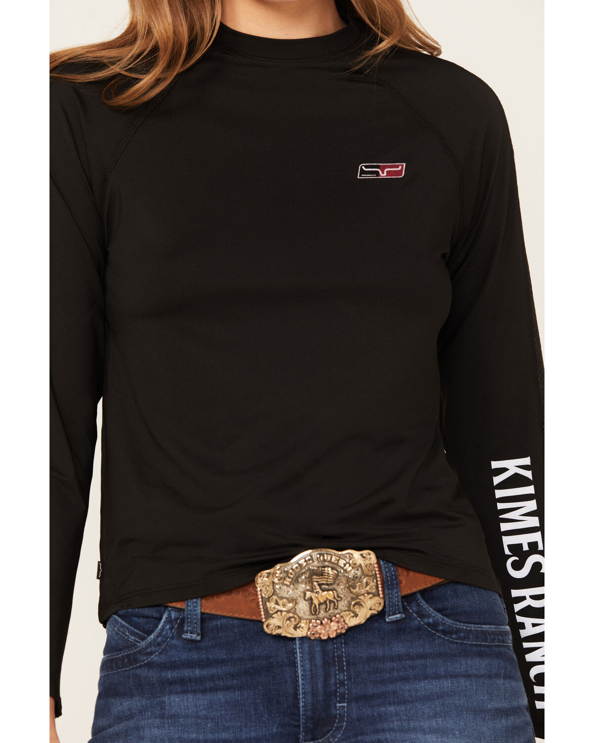 Image #3 - Kimes Ranch Women's KR1 Tech Logo Long Sleeve Tee, Black, hi-res