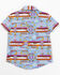 Image #3 - Shyanne Toddler Girls' Southwestern Print Short Sleeve Pearl Snap Western Shirt, Blue, hi-res