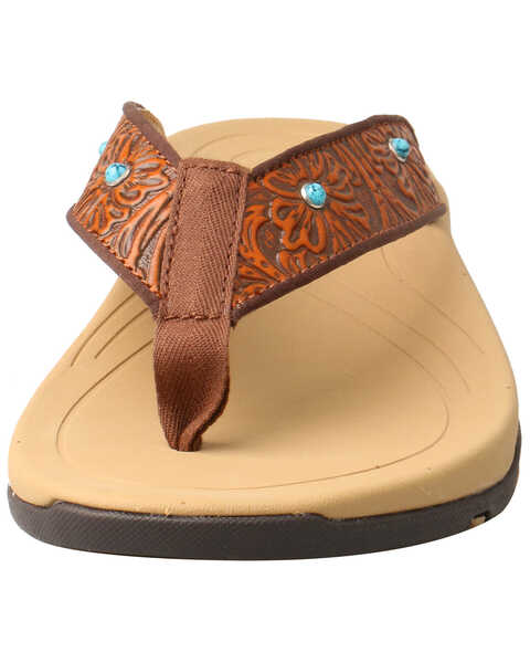 Image #5 - Twisted X Women's Tooled Studded Sandals, Tan, hi-res