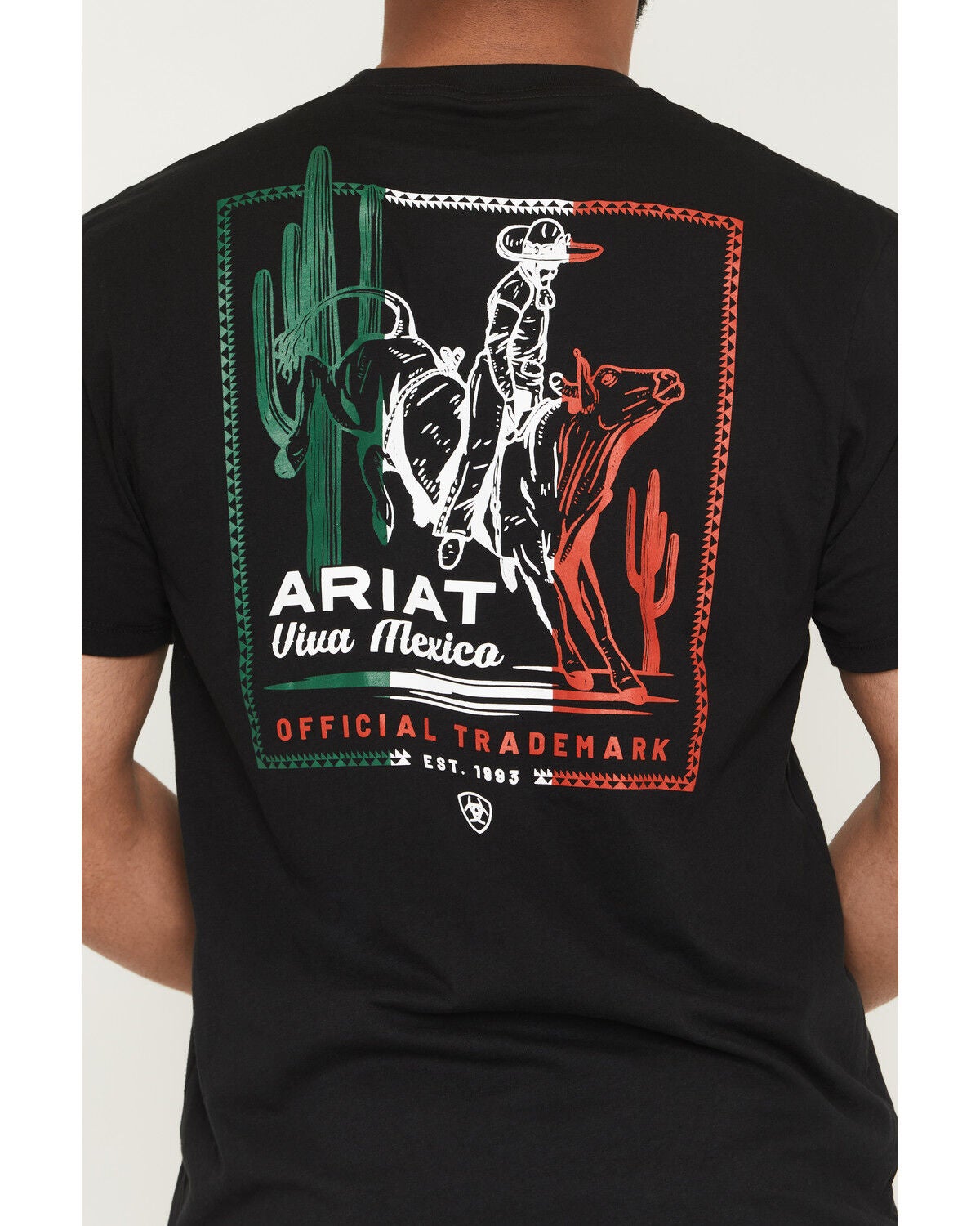 Image #4 - Ariat Men's Bucking Baqueno Short Sleeve Graphic T-Shirt, Black, hi-res