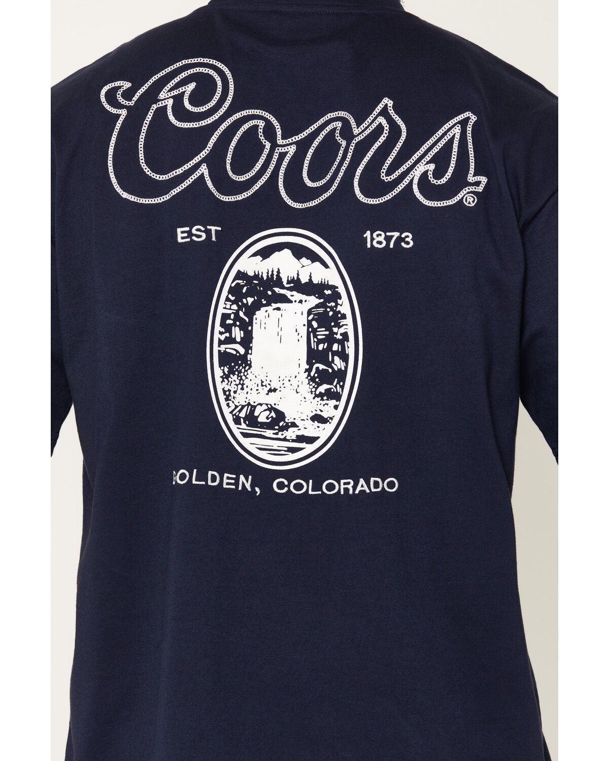Image #4 - Coors Men's Embroidered Logo Short Sleeve Graphic T-Shirt, Navy, hi-res