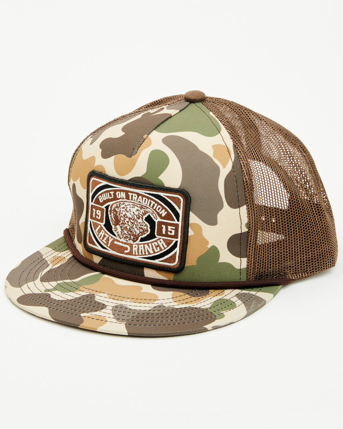 Image #1 - Lazy J Ranch Wear Men's Camo Drive Line Ball Cap, Camouflage, hi-res