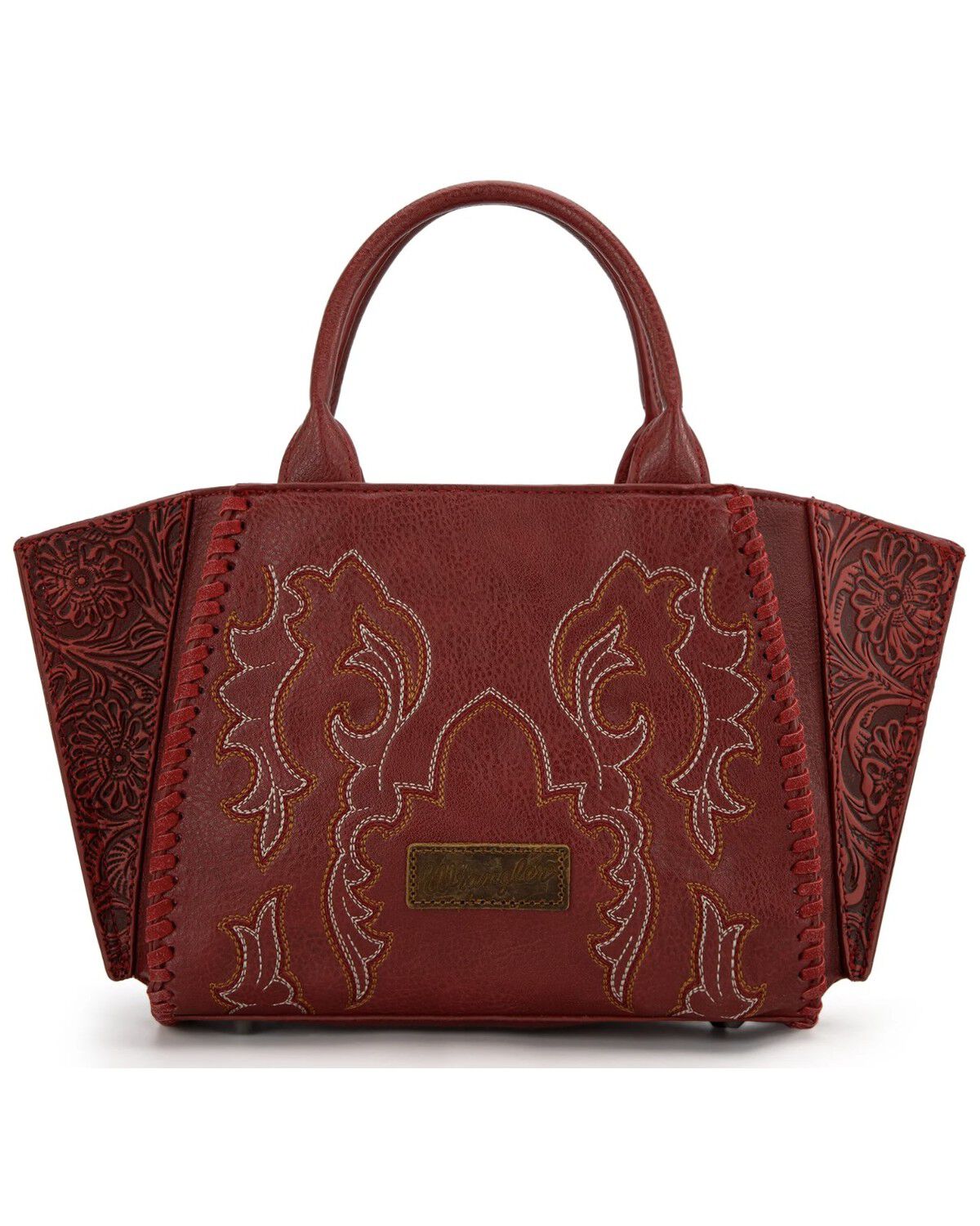 Image #3 - Wrangler Women's Jessie Tooled Concealed Carry Crossbody Bag, Red, hi-res