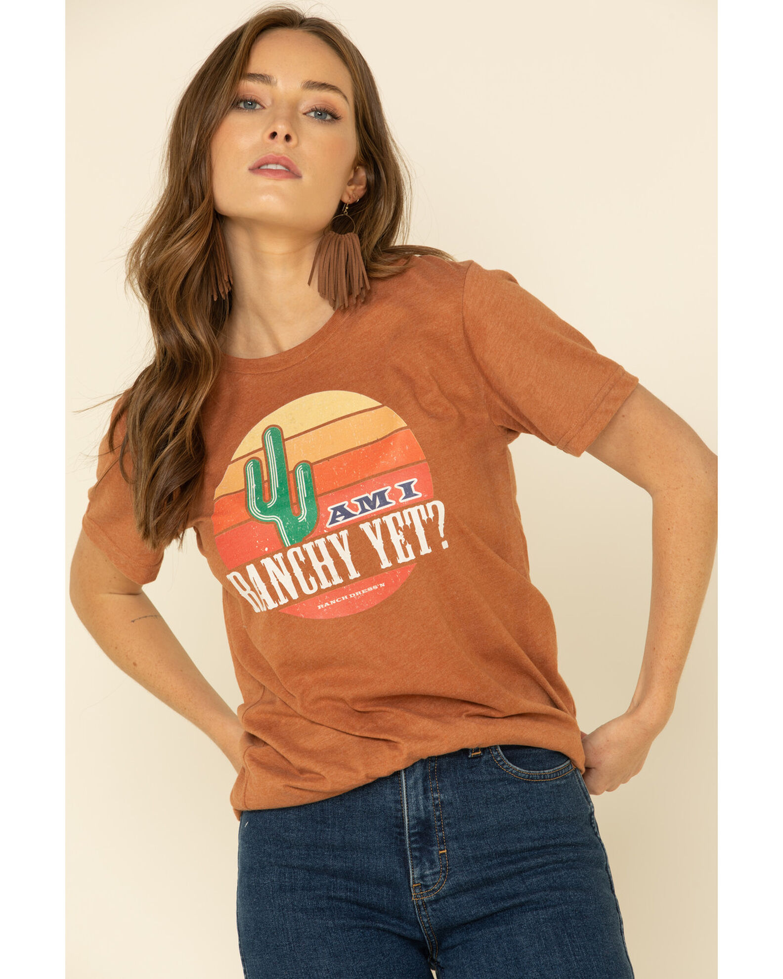 Image #1 - Ranch Dress'n Women's Am I Ranchy Yet Graphic Tee, Rust Copper, hi-res