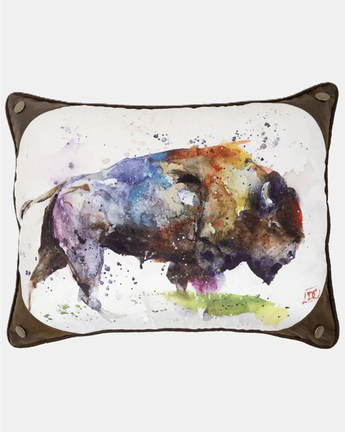 Image #1 - Carstens Home Dean Crouser Bison Pillow, Multi, hi-res