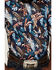 Rough Stock By Panhandle Men's Tropical Print Short Sleeve Button Down Western Shirt , Navy, hi-res