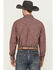 Image #4 - Wrangler X Cody Johnson Men's Textured Solid Long Sleeve Pearl Snap Western Shirt, Burgundy, hi-res