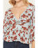 Image #3 - Wild Moss Women's Floral Knot Front Print Top, Blue, hi-res