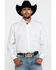 Image #1 - Resistol Men's White Stuart Geo Print Long Sleeve Western Shirt , White, hi-res