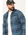Image #2 - Brixton Men's Bowery Plaid Print Long Sleeve Button-Down Stretch Flannel Shirt, Blue, hi-res