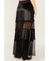 Image #4 - Wild Moss Women's Satin and Lace Maxi Skirt , Black, hi-res