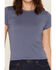 Image #3 - Cleo + Wolf Women's Ruffle Trim Short Sleeve Baby Tee, Blue, hi-res