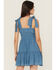 Image #4 - Ash & Violet Women's Solid Bow Strap Mini Dress, Blue, hi-res