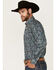 Image #2 - Rough Stock by Panhandle Men's Paisley Print Long Sleeve Button-Down Western Shirt, Navy, hi-res