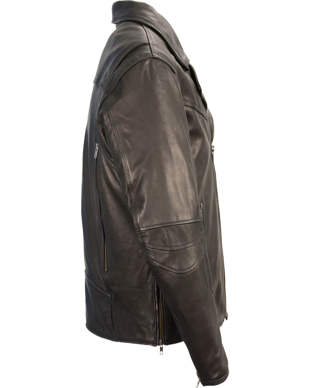 Image #2 - Milwaukee Leather Men's Lightweight Extra Long Biker Jacket - Big 3X, Black, hi-res