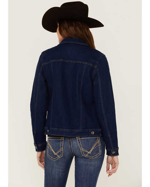 Image #4 - RANK 45® Women's Signature Denim Pocket Stitch Rancher Jacket, Medium Wash, hi-res