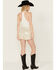 Image #3 - Wonderwest Women's Macrame Foiled Suede Shorts, Cream, hi-res