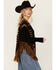 Image #3 - Cotton & Rye Women's Southwestern Fringe Pancho Sweater , Black, hi-res