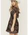 Image #4 - Shyanne Women's Printed Short Sleeve Handkerchief Dress, Dark Brown, hi-res