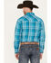 Image #4 - Wrangler Men's Plaid Print Long Sleeve Snap Western Shirt, Teal, hi-res