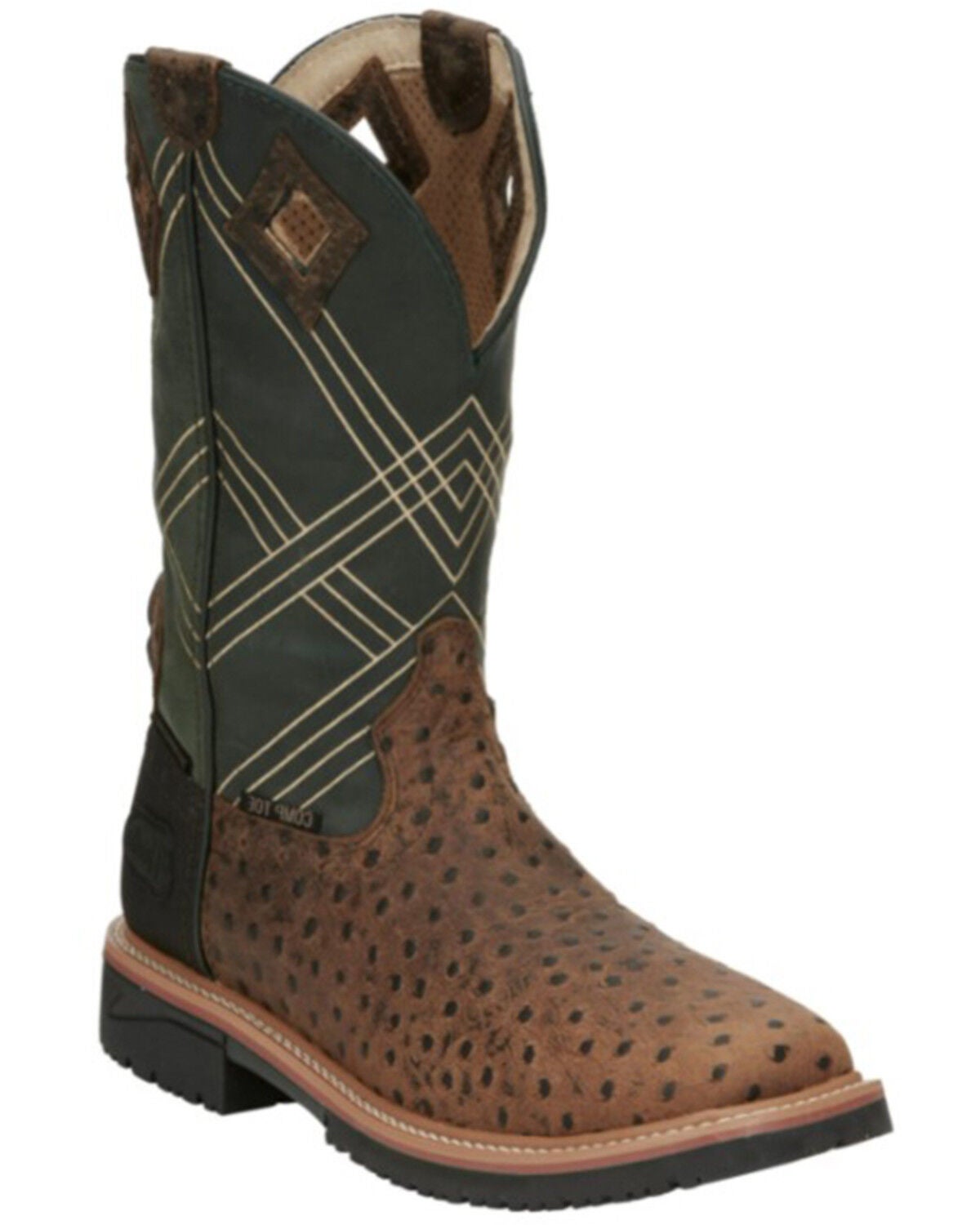 Justin Men's Dalhart Waterproof Western Work Boots - Nano Composite Toe, Brown, hi-res