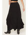 Image #4 - Wild Moss Women's High Slit Ruffle Hem Skirt, Black, hi-res