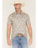 Image #1 - Burlebo Men's Deer Camo Print Short Sleeve Button-Down Stretch Polo Shirt, Camouflage, hi-res
