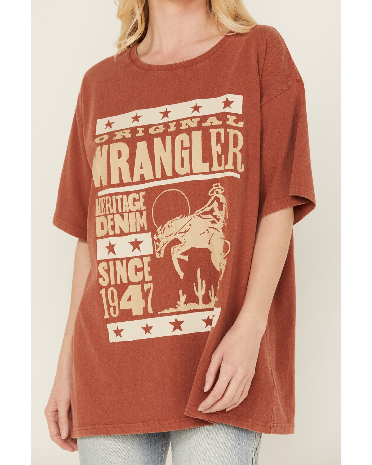 Image #3 - Wrangler Women's OG Cowboy Logo Short Sleeve Graphic Tee, Brown, hi-res