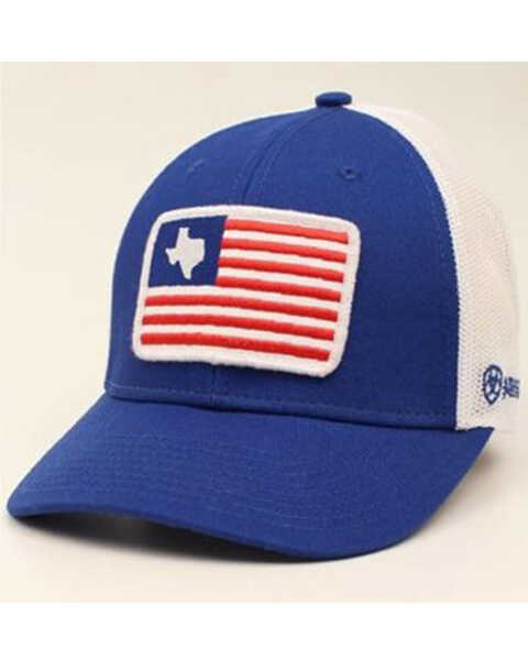 Image #1 - Ariat Men's Texas USA Flag Patch Ball Cap , Blue, hi-res