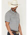 Image #2 - Gibson Trading Co Men's haven Geo Print Short Sleeve Snap Western Shirt - Tall, Light Blue, hi-res