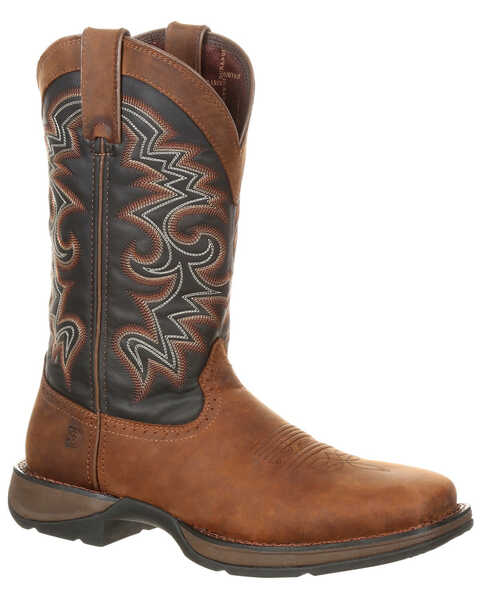 Image #1 - Durango Men's Rebel Pull On Western Performance Boots - Broad Square Toe, Chocolate, hi-res