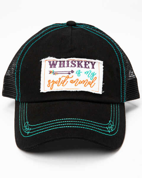 Image #4 - Shyanne Women's Whiskey Is My Spirit Animal Patch Cap , Black, hi-res