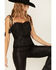 Wonderwest Women's Lace Trim Tank, Black, hi-res