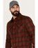 Image #2 - Pendleton Men's Canyon Ombre Plaid Long Sleeve Western Snap Shirt, Red, hi-res