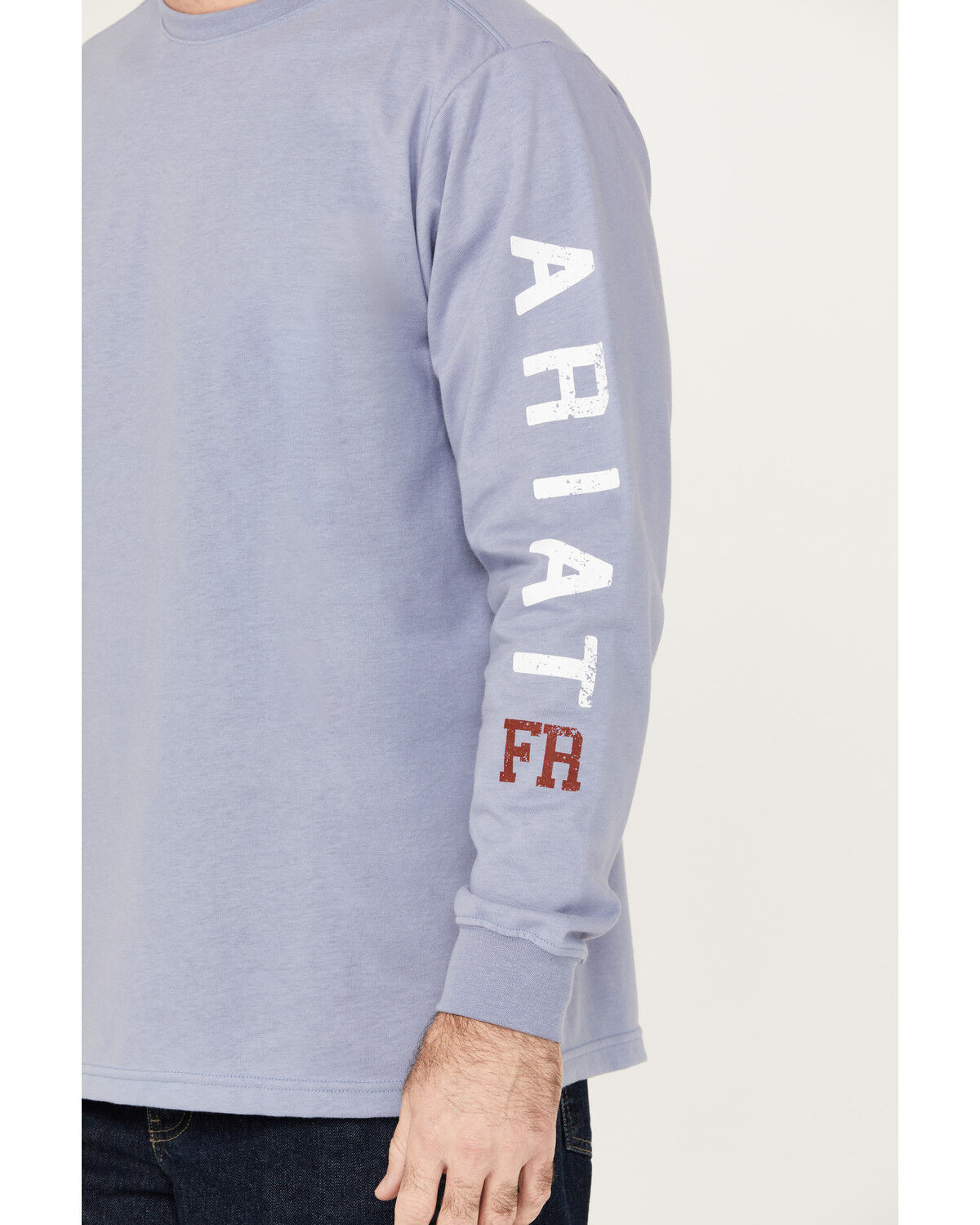 Image #3 - Ariat Men's FR Skull Logo Long Sleeve Work T-Shirt, Indigo, hi-res