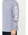 Image #3 - Ariat Men's FR Skull Logo Long Sleeve Work T-Shirt, Indigo, hi-res