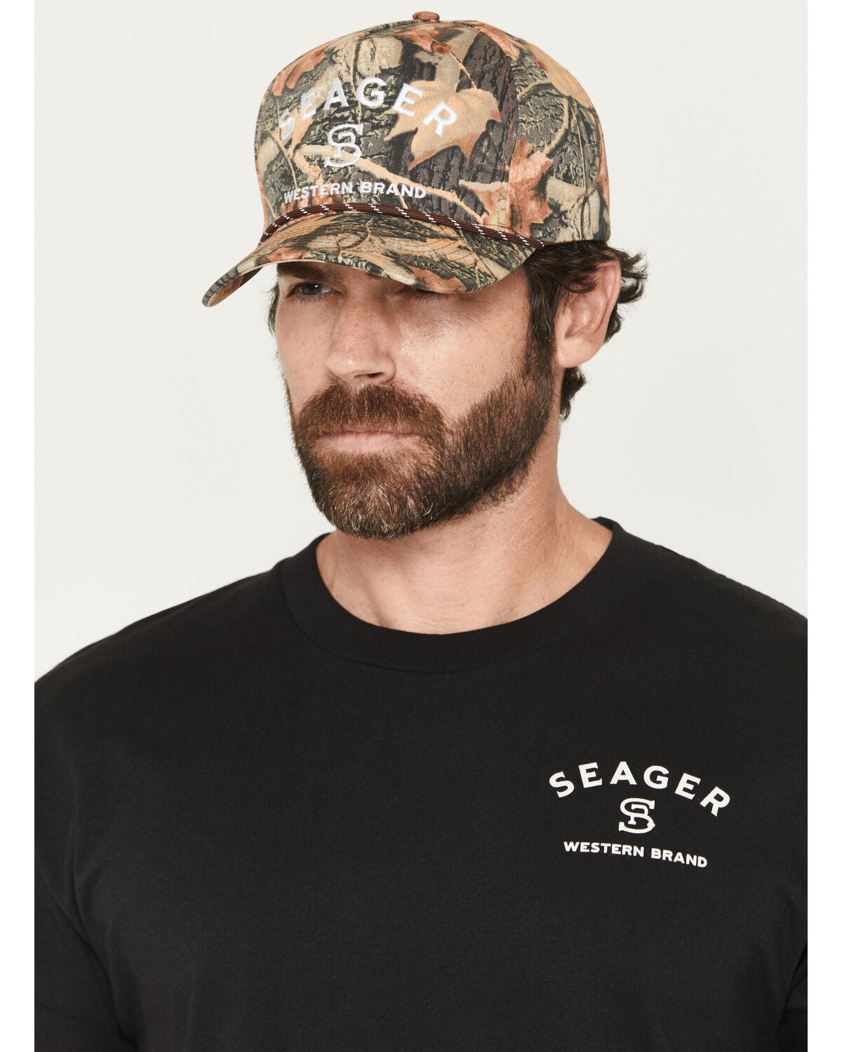 Seager Men's Branded Camo Print Ball Cap, Camouflage, hi-res