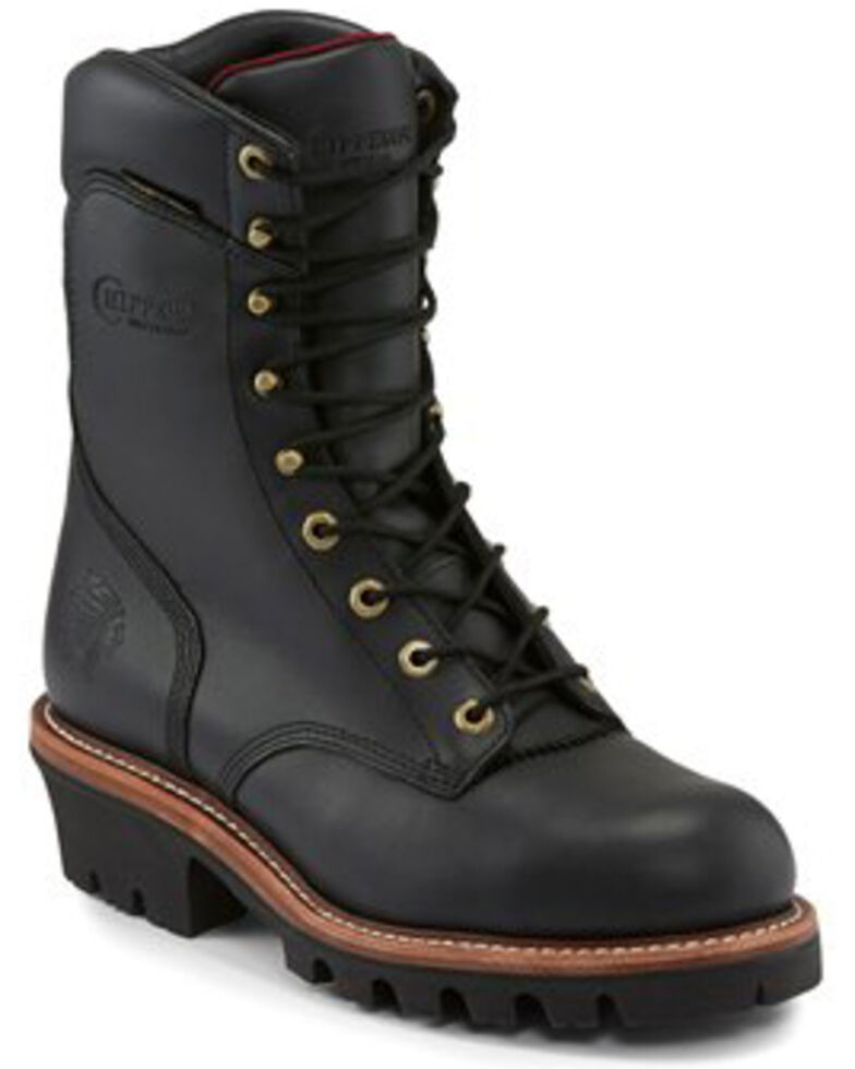 Chippewa Men's Waterproof Work Boots - Steel Toe, Black, hi-res