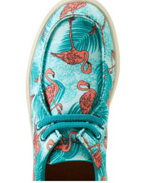 Image #4 - Ariat Girls' Flamingo Print Hilo Casual Shoes - Moc Toe , Blue, hi-res