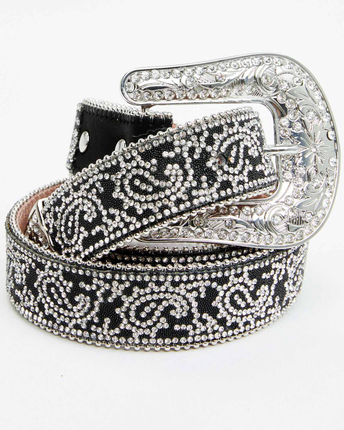 Image #1 - Shyanne Women's Rhinestone Paisley Print Belt, Black, hi-res