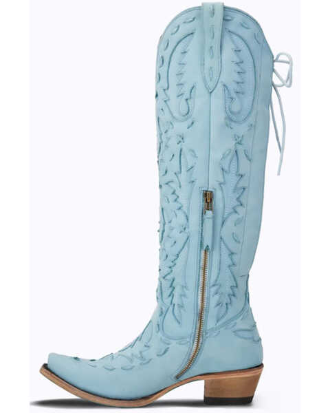Image #3 - Lane Women's Reverie Tall Western Boots - Snip Toe , Blue, hi-res