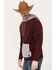 Hooey Men's Tundra Hooded Sweatshirt, Burgundy, hi-res