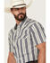 Image #2 - Cody James Men's Roman Striped Short Sleeve Snap Western Shirt, Blue, hi-res