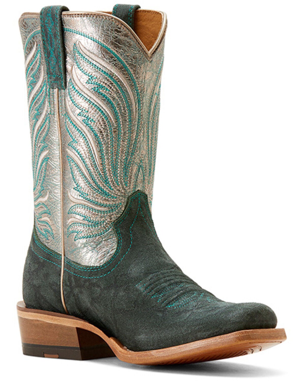 Ariat Women's Futurity Elephant Print Roughout Western Boots - Square Toe, Green, hi-res