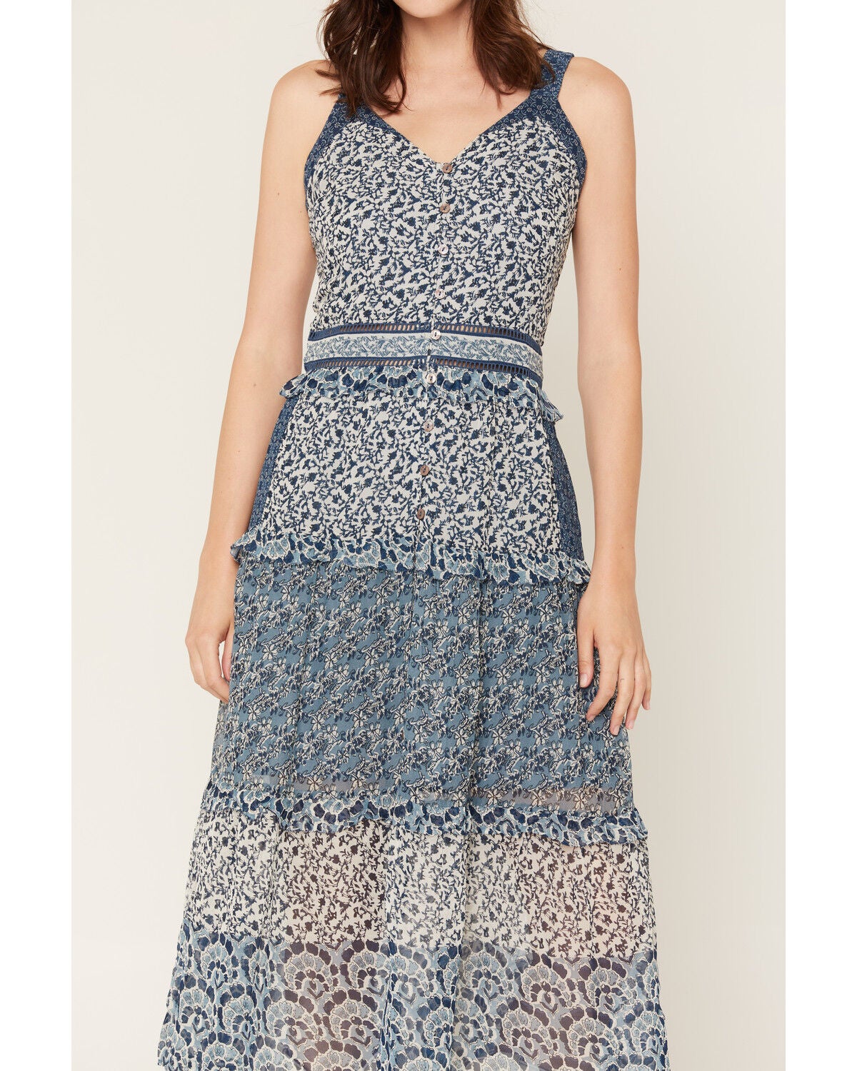 Image #3 - Idyllwind Women's Flora Button Front Midi Dress, Light Blue, hi-res