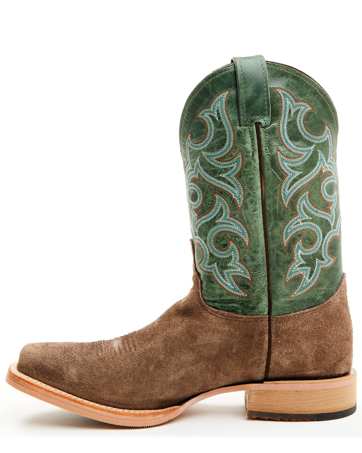 Image #3 - Justin Men's Fergus Roughout Western Boots - Square Toe, Chocolate, hi-res