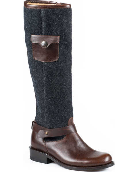 Stetson Women's Adriana Wool Riding Boots - Round Toe, Brown, hi-res