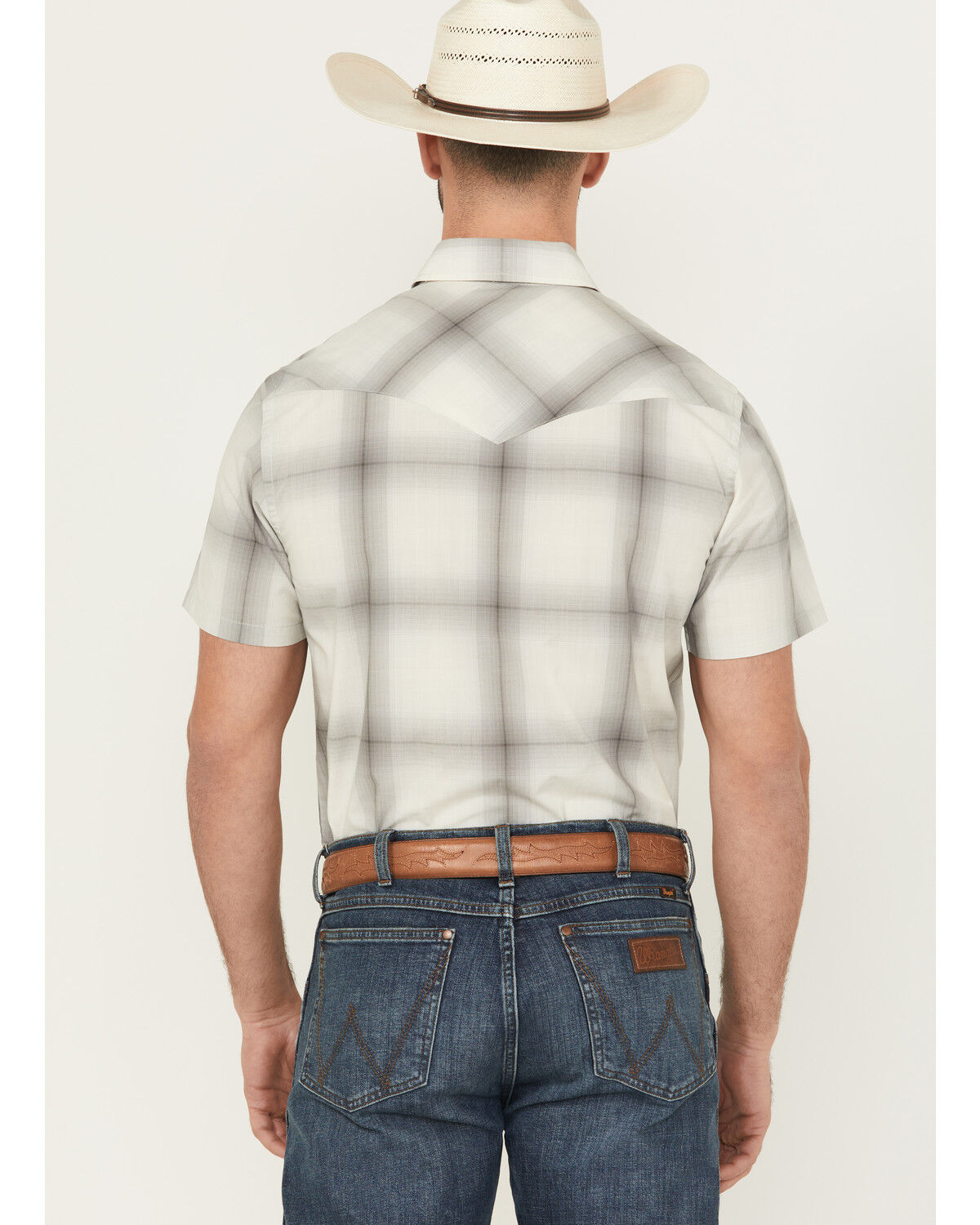 Image #4 - Pendleton Men's Frontier Plaid Print Short Sleeve Snap Western Shirt, Grey, hi-res