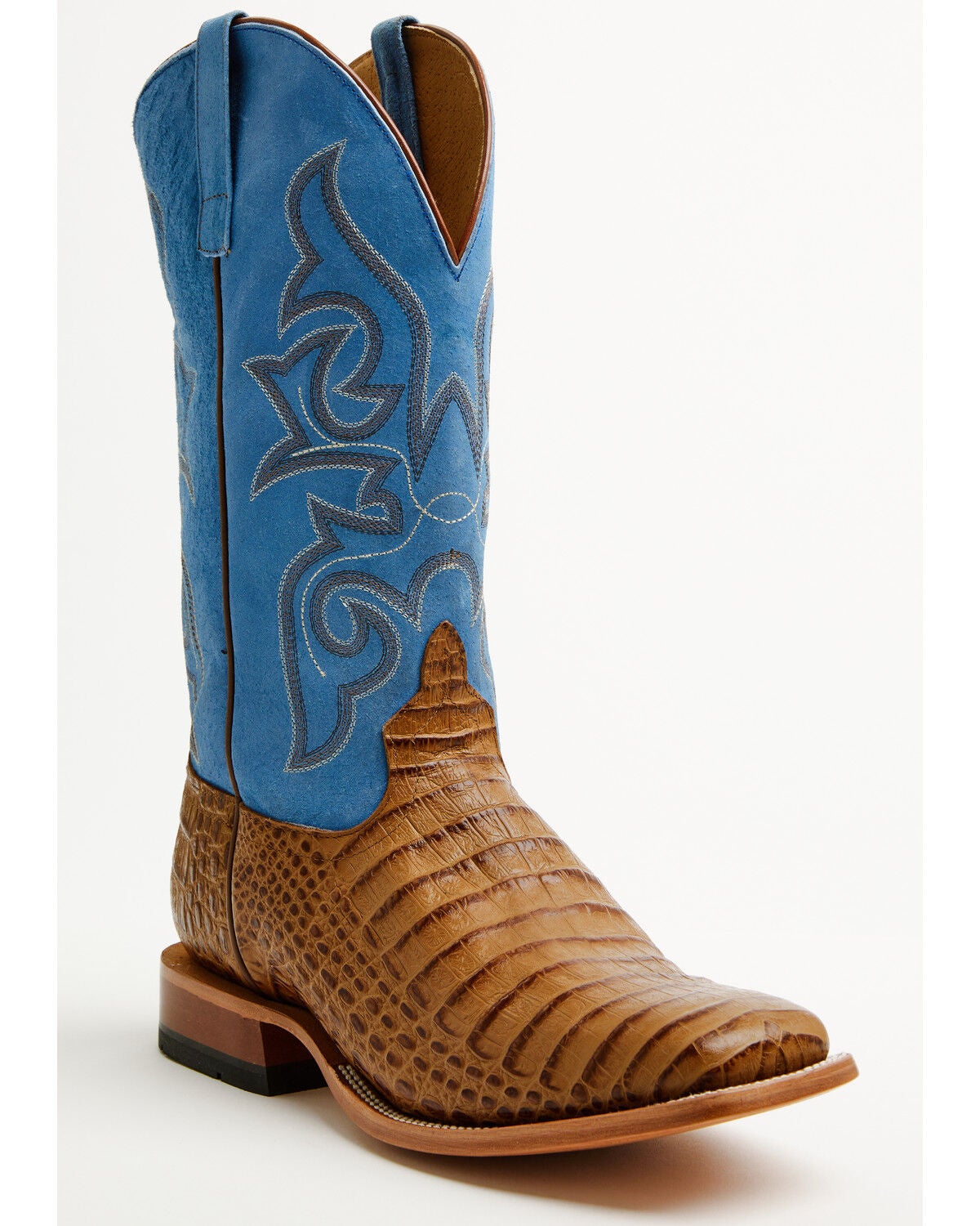 Horse Power Men's Toasted Caiman Print Western Boots - Broad Square Toe, Tan, hi-res