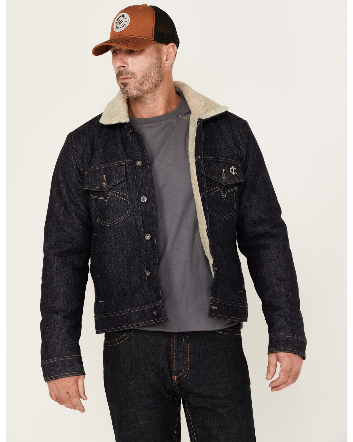 Cody James Men's FR Sherpa Lined Work Denim Jacket | Sheplers